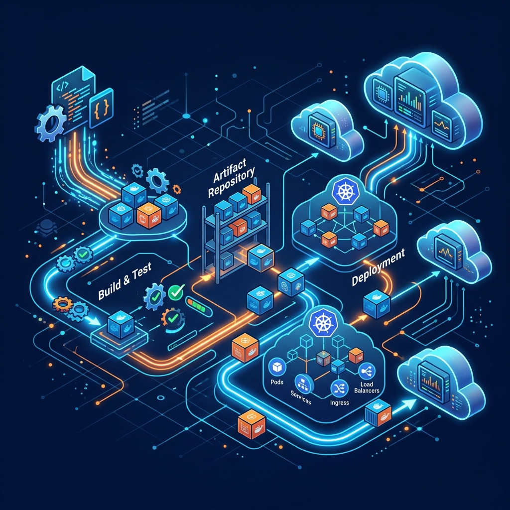 DevOps CI/CD Cloud Pipeline Infographic